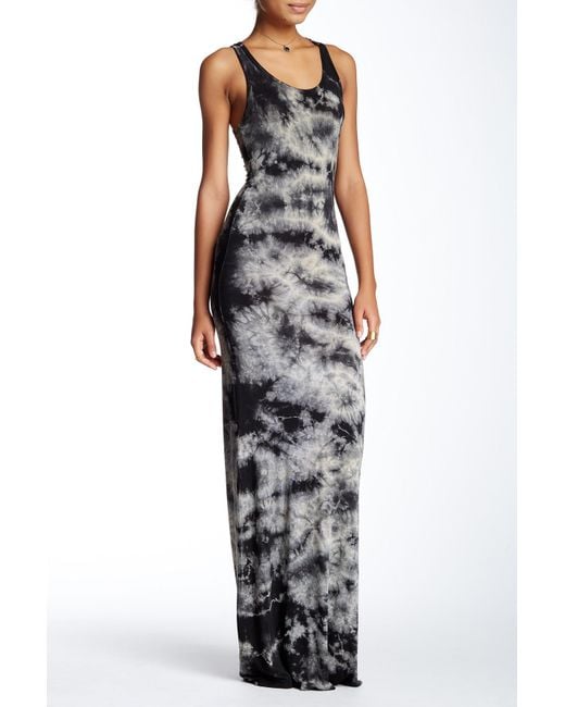 Go Couture Gray Tie-dye Maxi Dress