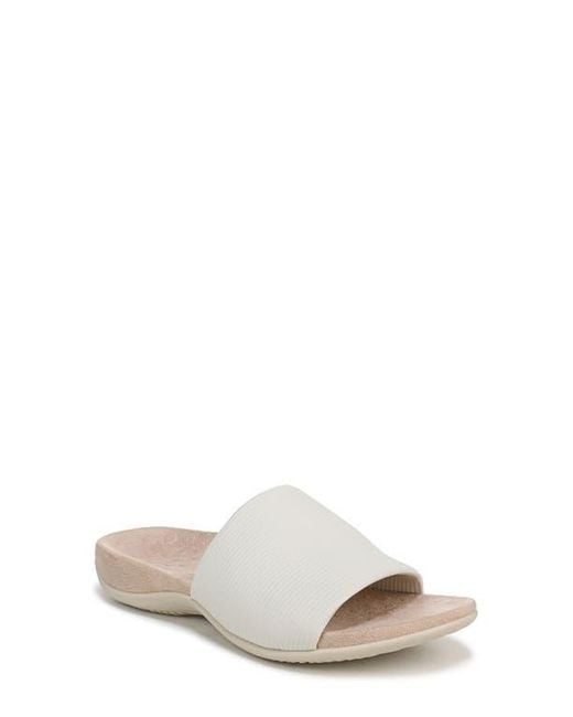 Vionic White Renie Knit Slide Sandal