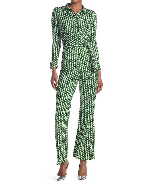 Diane von Furstenberg Michele Wrap-effect Printed Silk-jersey Jumpsuit ...