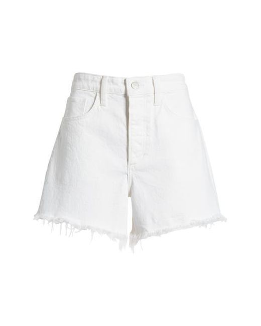Joe's Jeans White The Jessie Frayed High Waist Relaxed Denim Shorts