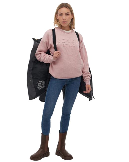 Bench Hooded Puffer Jacket With Faux Fur Trim in Purple Lyst