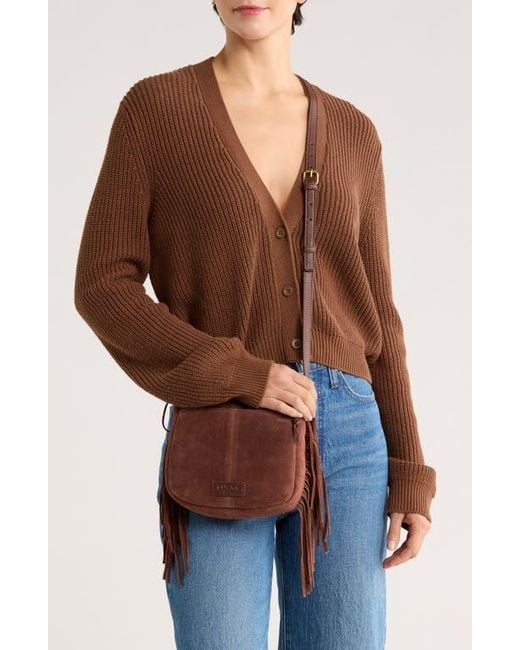 Lucky Brand Brown Bran Nyra Small Fringe Crossbody Bag