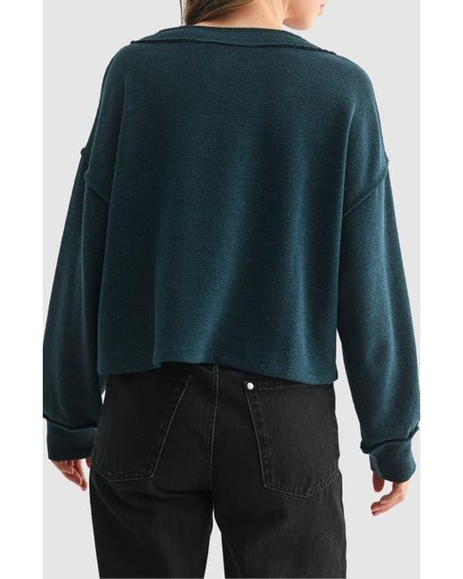 Lush Blue V-Neck Long Sleeve Top