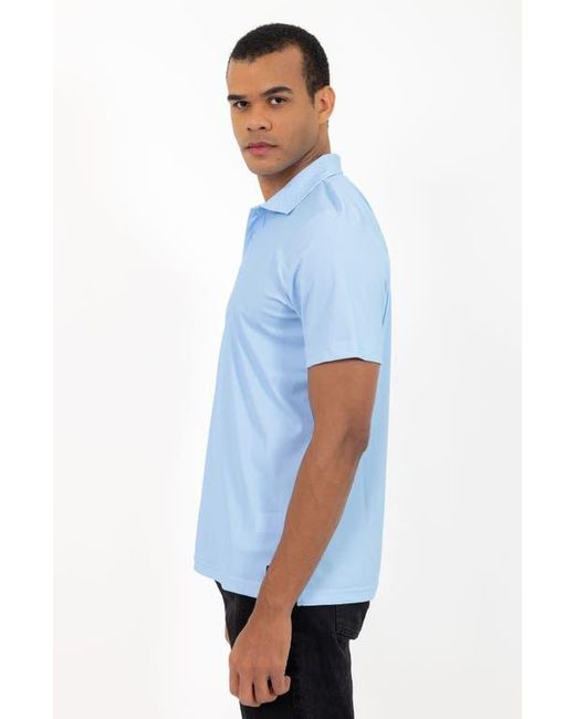 PINOPORTE Blue Short Sleeve Stretch Polo for men