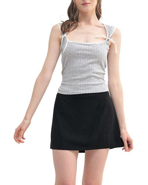 【made my day 】Lush Lace Tank Set Lush Lace Trim Tie Bow Tank in Black | Lyst