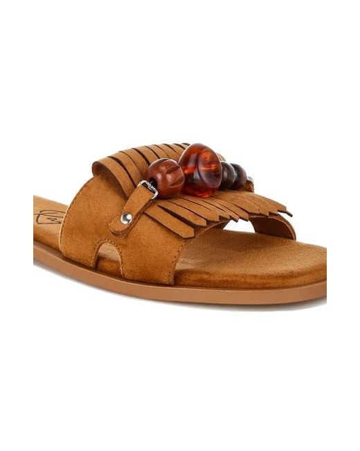 London Rag Slides LONDON RAG Dinasa Slide Sandal in Brown | Lyst