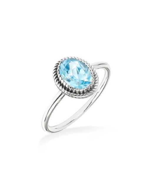 YS GEMS Blue Oval Solitaire Ring