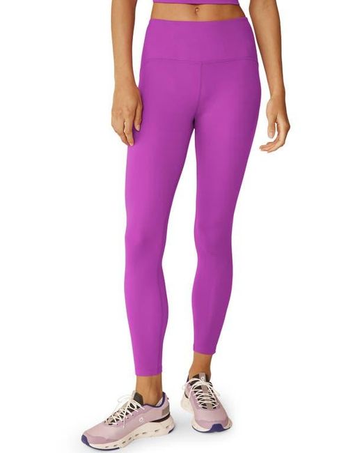 Beyond Yoga Purple Powerbeyond Strive High Waisted Midi Leggings