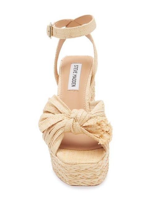 Steve Madden Metallic Romey Raffia Platform Ankle Strap Sandal
