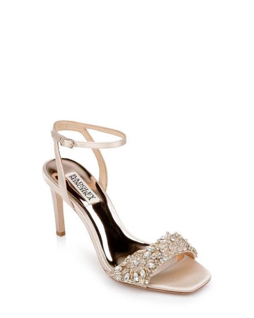 Badgley Mischka Metallic Badgley Mischka Rider Embellished Ankle Strap Sandal