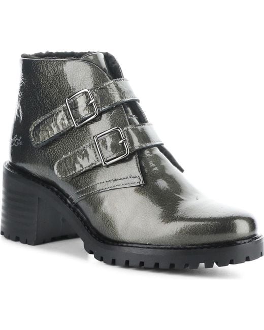 Bos. & Co. Gray Woolly Lined Leather Ankle Booties