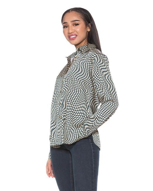 Alexia Admor Black Rylin Silky Front Button Blouse