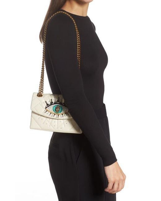 Kurt Geiger Metallic Mini Kensington Eye Quilted Leather Crossbody Bag