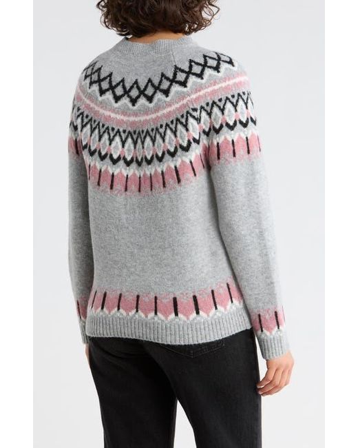 DKNY Gray Fair Isle Crewneck Sweater