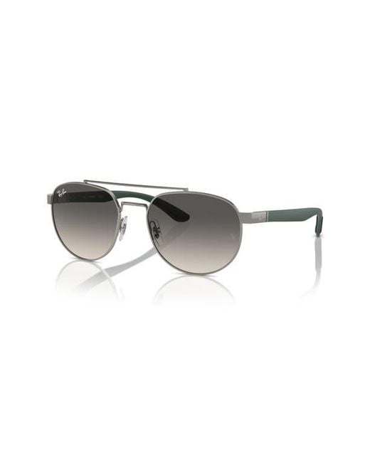 Ray-Ban Gray 56Mm Gradient Irregular Sunglasses for men
