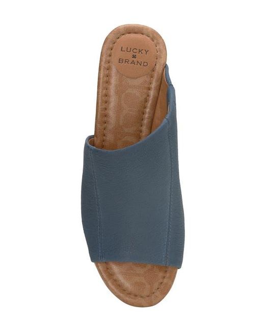 Lucky Brand Blue Malenka Wedge Slide Sandal