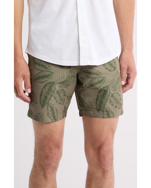 14th & Union Gray Palm Print Shorts for men