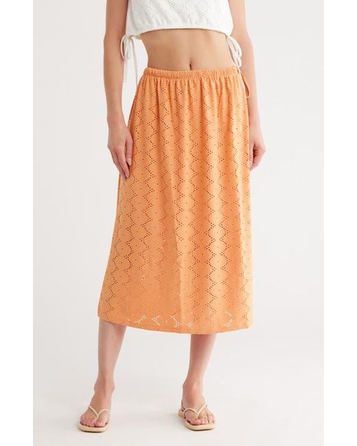 Vero Moda Orange Kim Eyelet Maxi Skirt