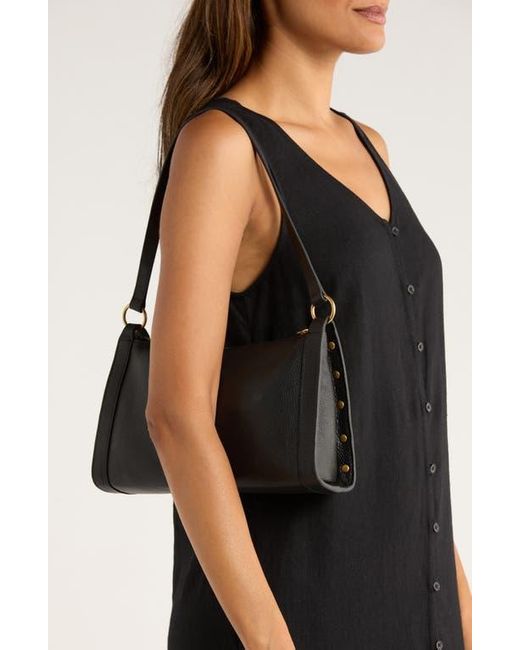 Vince Camuto Black Lisha Studded Leather Shoulder Bag