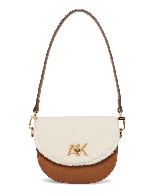 Anne Klein Faux Shearling Convertible Crossbody Bag in White Lyst