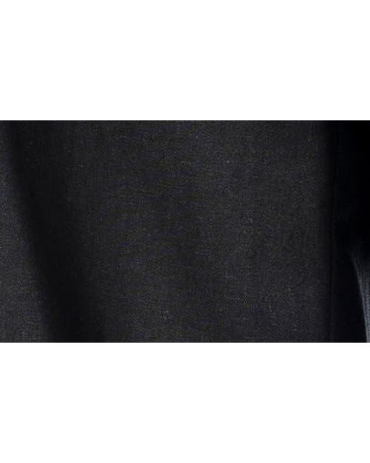 Max Studio Black Stripe High Waist Linen & Cotton Pants
