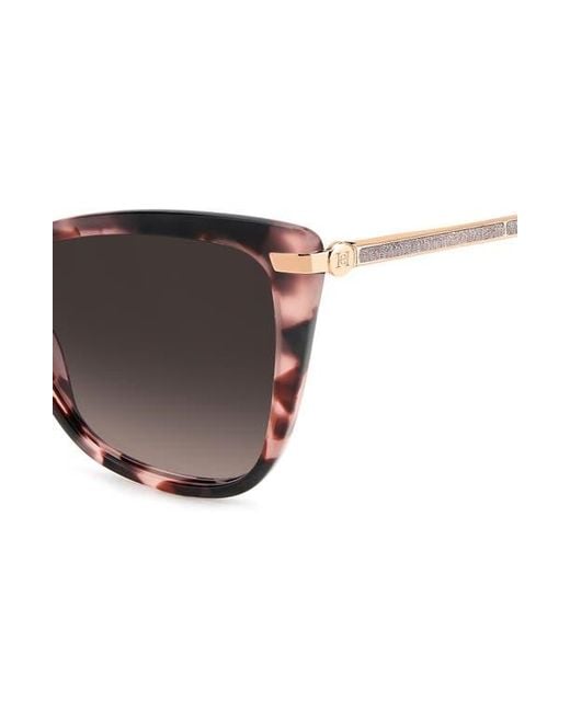 Carolina Herrera Brown 55Mm Gradient Rectangular Sunglasses