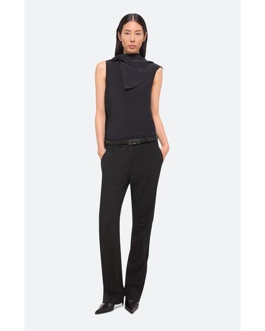 Helmut Lang Black Silk Scarf Top