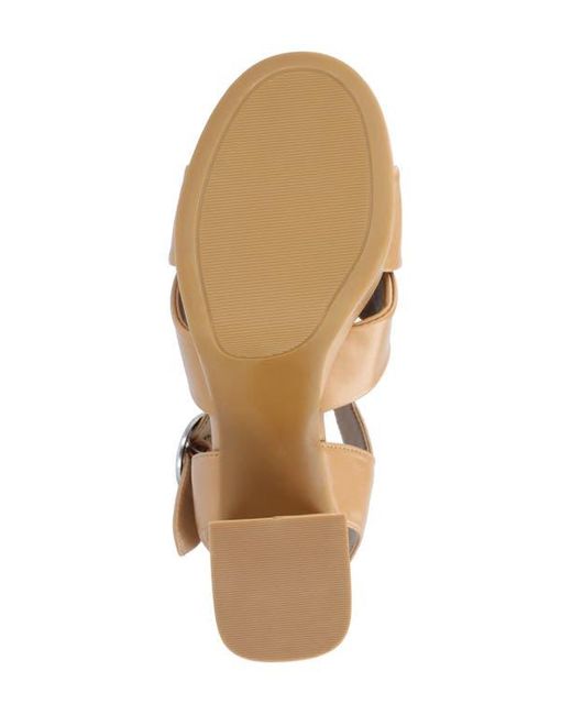 Journee Collection Natural Akeely Block Heel Platform Sandal