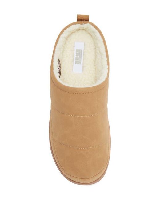 Nordstrom Rack Brown Keller Faux Shearling Lined Quilted Clog Slipper for men