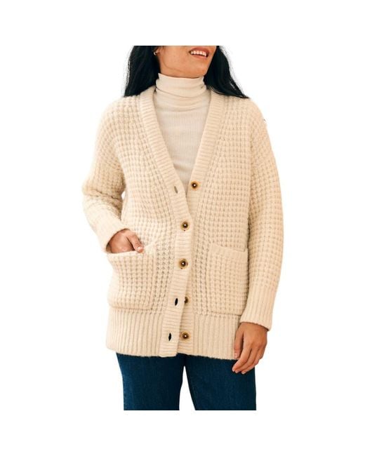 Faherty Brand Natural Frost Waffle Knit Cardigan