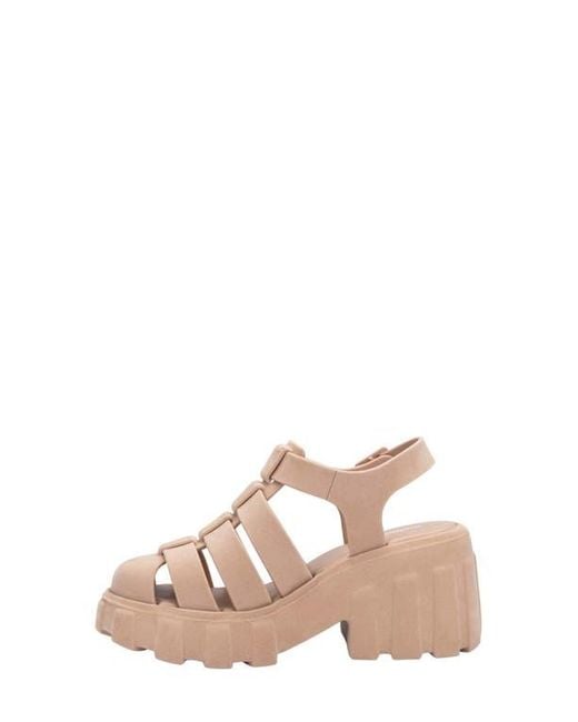 Melissa Pink Megan Velvet Platform Fisherman Sandal