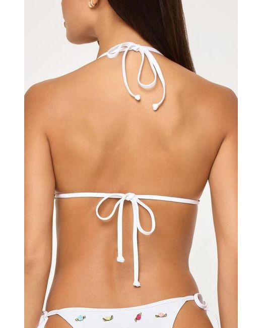 LSPACE Black Rosette Bikini Top