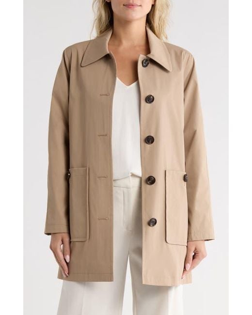 Sam Edelman Natural Leopard Print Water Repellent Rain Jacket