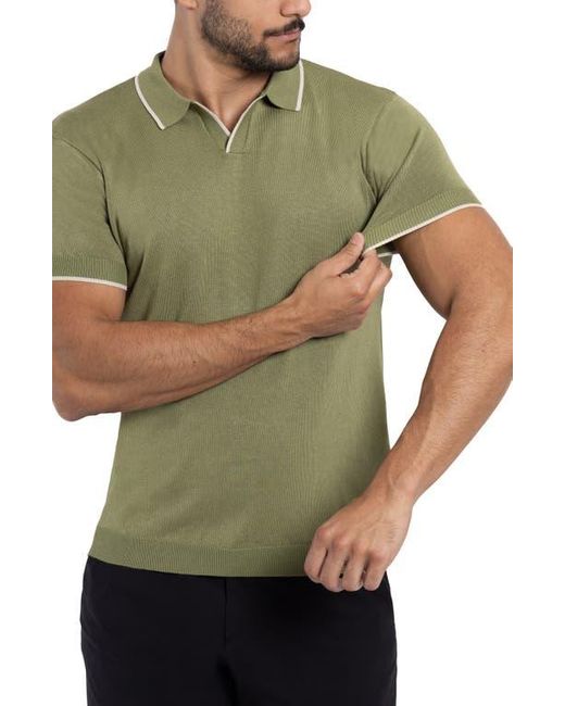 Xray Jeans Green V-Neck Polo Sweater for men