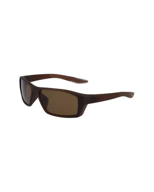 Nike Brown 59Mm Brazen Shadow Rectangle Sunglasses