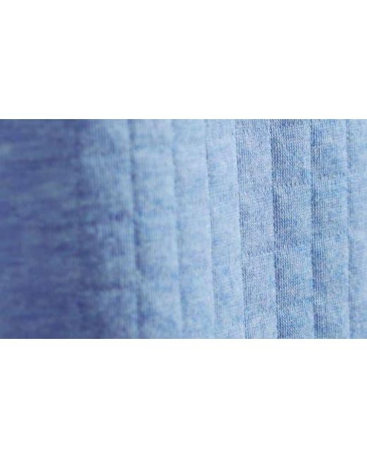 Bugatchi Blue Waffle Quarter Zip Cotton Blend Pullover for men