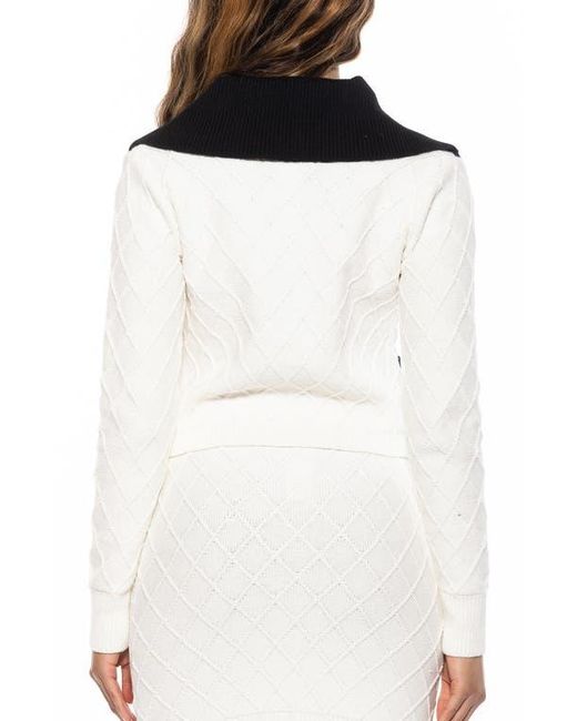 Alexia Admor White Pattern Cardigan