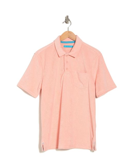 Tori Richard Pink Bungalow Cotton Blend Terry Polo Shirt for men