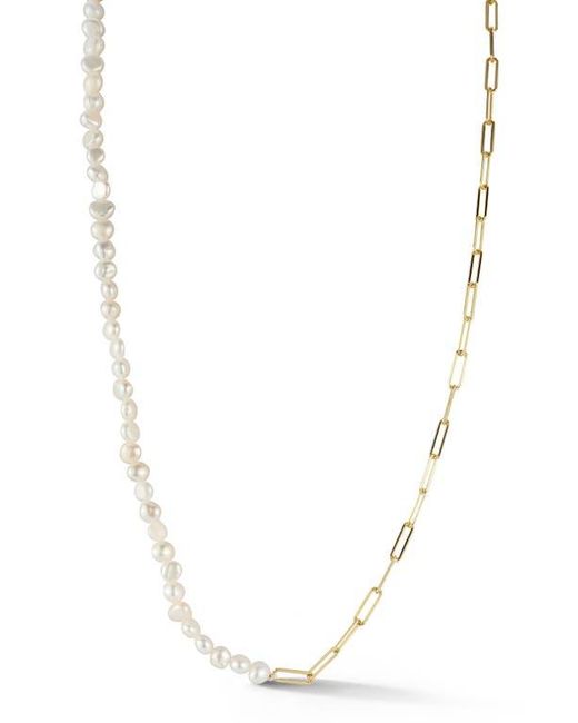 Glaze Jewelry Metallic Pearl Paper Clip Necklace