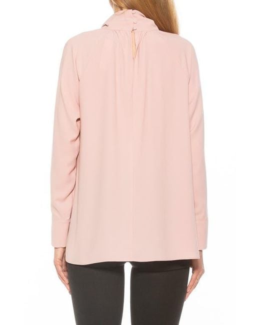 Alexia Admor Pink Danielle Draped Blouse