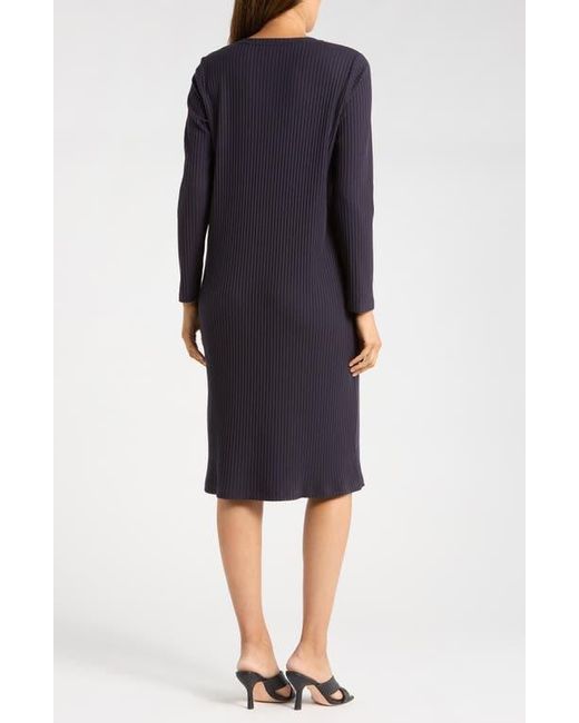 Eileen Fisher Blue Long Sleeve Rib Dress