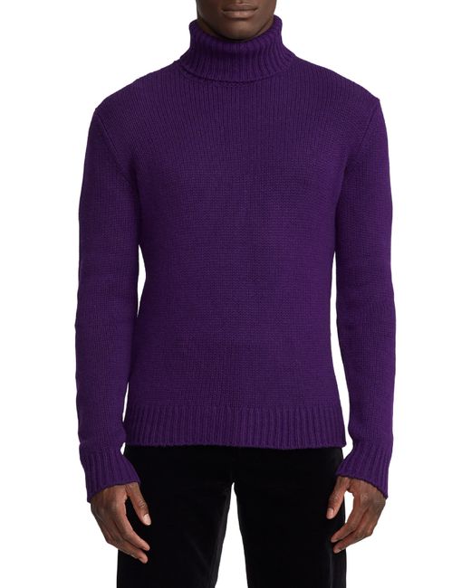 Ralph Lauren Purple Label Purple Cashmere Turtleneck Sweater for men