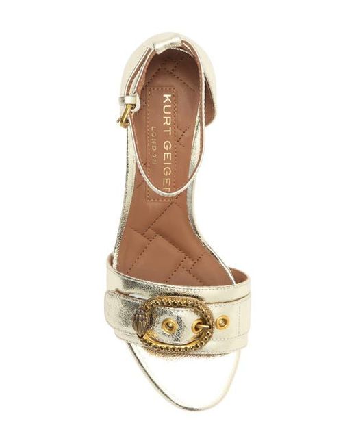 Kurt Geiger Metallic Mayfair Eagle Block Heel Sandal