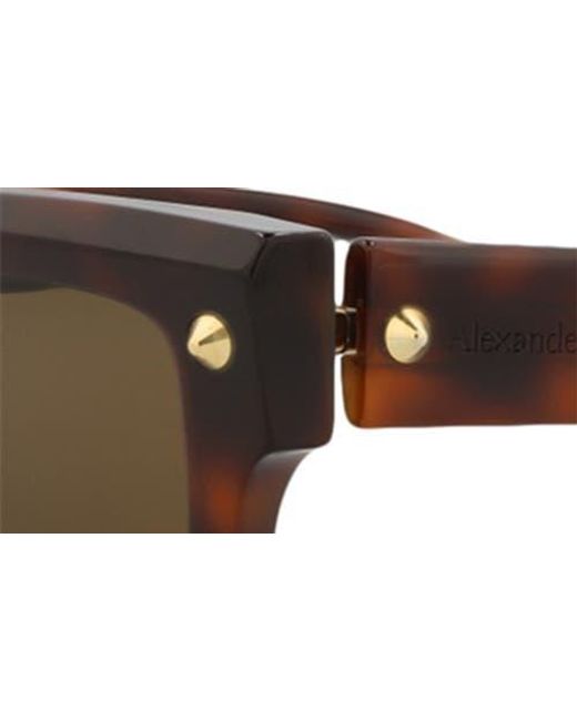 McQueen Brown 52Mm Rectangular Sunglasses