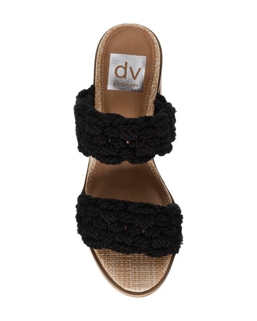 DV by Dolce Vita Black Roulette Block Heel Slide Sandal