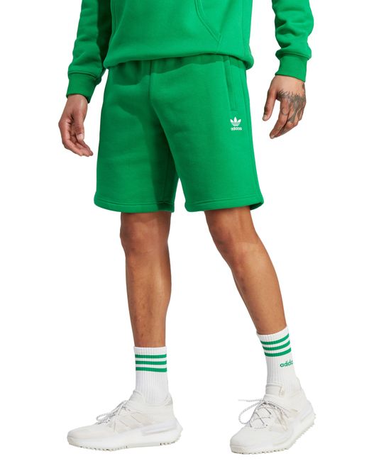 Adidas Originals Green Essentials Trefoil Sweat Shorts for men