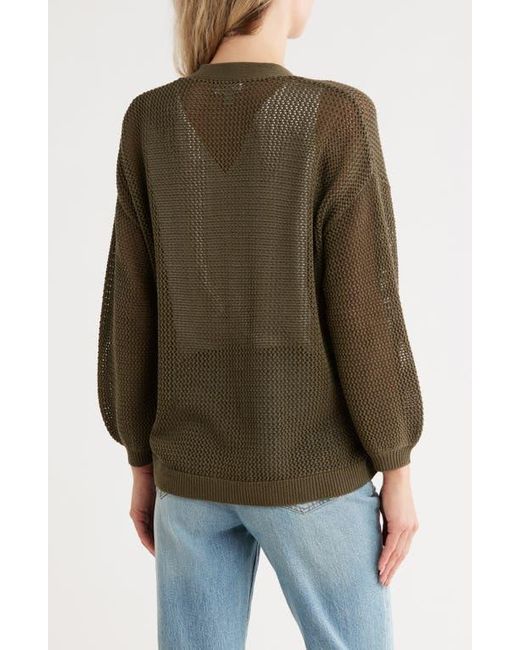 Nordstrom Multicolor Open Stitch Front Cotton Cardigan