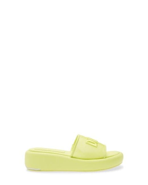 DKNY Yellow Odina Platform Slide Sandal