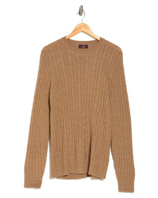 Bruno Magli Blue Cable Knit Hair Sweater for men