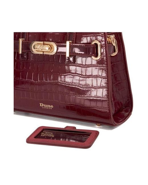 Dune Red Dinkydefine Croc Embossed Tote